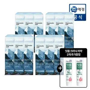 2080 퓨어 마운틴 솔트 치약 크리스탈민트향 120g x 12개 + 치약 2개 GIFT