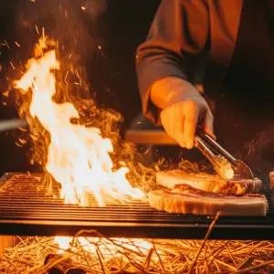 짚불삼겹살 1kg 프리미엄 볏짚초벌구이