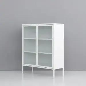 마켓비 OFFICY 유리캐비넷 2문 수납장 9001100