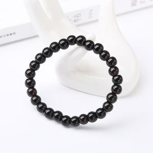 유리구슬 팔찌 검정 6mm 손목 패션 악세사리 선물