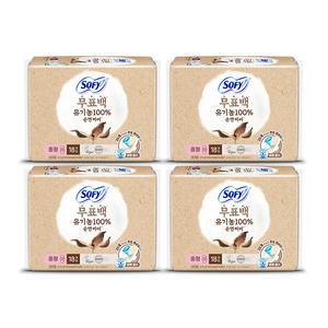 쏘피 유기농 순면커버 무표백 중형 18매, 4개