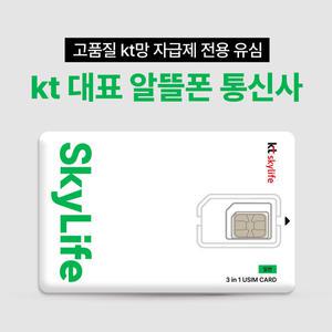 KT 알뜰폰 유심 칩 카드 후불 NFC LTE SK SKT LG 스카이라이프 셀프개통