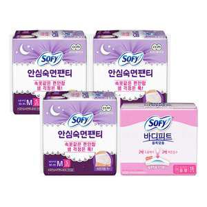 쏘피 안심숙면팬티 중형 5매, 3개 + 볼록맞춤 중형 16매, 1개