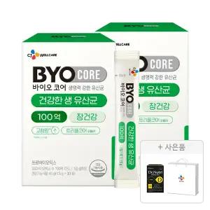 CJ바이오코어 건강한 생유산균 100억 30포, 2개 + 증정(닥터뉴트리 비타민D 맥스 2개월분, 60정, 1개+CJ웰케어 쇼핑백 (소),1개)