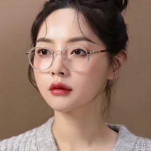 안경테 RHAPSODY C04 금테 투명 스프링 동그란 편안한 가벼운 솔텍스 안경 남자