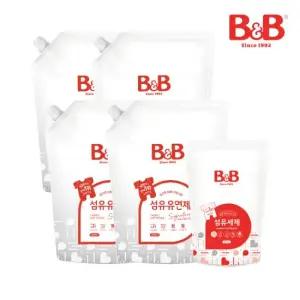 비앤비 유아 섬유유연제 베르가못향 1500ml 리필형 4입+증정품