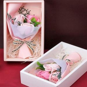 [프로셀러] 레터링 비누 꽃다발 상자 조화 발렌타인 기념일 어버