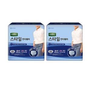 디펜드 스타일 언더웨어 남성용 슬림, 중형, 10매, 2개(20매)