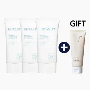 (50ml*3개) 끈적임 없는 촉촉한 수분 선크림 SPF 50+ PA++++ (+밀키워시 본품 증정)