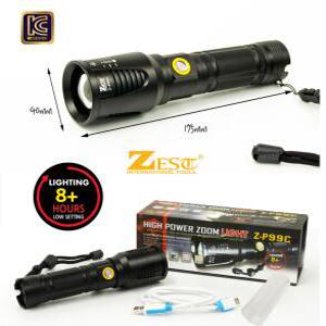 제스트 Z-P99C 충전 줌랜턴 5500루멘 손전등 LED 후레쉬 26650 18650 건전지