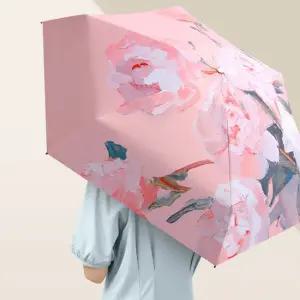 오마걸 핸드폰 크기 미니 초경량양우산 고급 암막 UV 양산