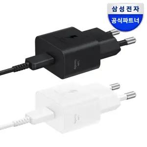 삼성 정품 25W C타입 초고속 충전기 (USB 케이블 포함)/ S25, S25+, S25울트라 지원 충전기 EP-T2510X