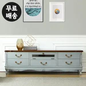 디에 마호가니 원목 거실장 엔틱 2단 티비다이 TV장 TV 수납장 거실 북유럽(1600)