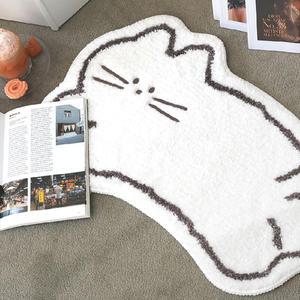 냥냥 포근한 러그 부드러운 고양이 그림 발매트 물세탁 가능