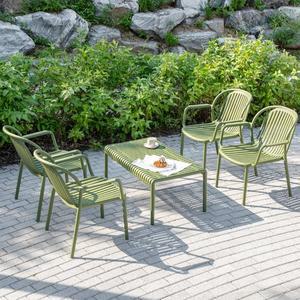 [공간미가구]몬스 대 라운지 4인 야외 실내 카페 테이블 의자 세트