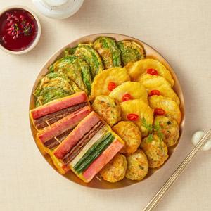 사옹원 명품 모듬전 666g 4종 명절 차례 제사 동태전 오미산적 계란옷입은고기완자 깻잎전
