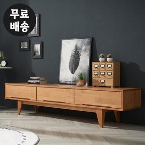 [벤티스가구]카엘 고무나무 원목 1단 거실장 수납장 TV 다이 서랍장 받침대 tv장 티비장(1800)
