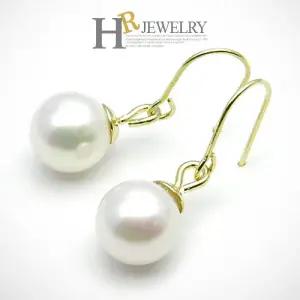 [호림쥬얼리]14K Gold 골드귀걸이 단아 깜찍(HR)14K 로얄 7mm 핵진주 후크 귀걸이