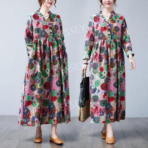 50대 원피스 여행룩 중년 꽃무늬 롱원피스 가을 엄마 하객