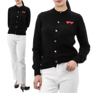 더블 하트 와펜 가디건 AX N057 BLACK
