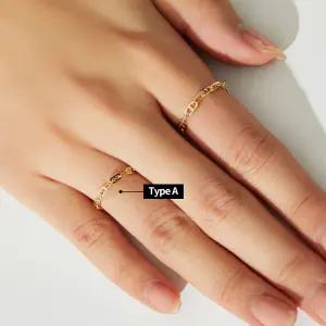 14K 볼륨 각 사다리 체인 반지 Type A