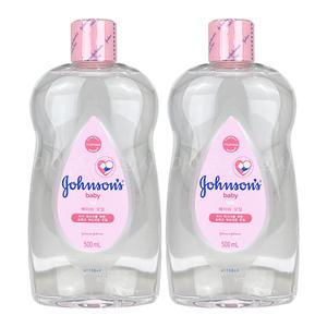 존슨즈 베이비 레귤러 오일 500ml 2개 신생아 아기 유아 마사지 바디 오일