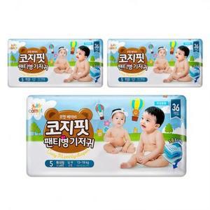 코멧 베이비 코지핏 팬티형 기저귀 남여공용, 5단계, 108매 one option
