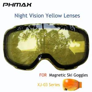 스키 스노우 보드 고글 방품 바이크 안경 PHMAX 마그네틱 렌즈 야간 투시경 노란색 김서림 방지 UV400 빠른