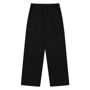 에꼴리에 세이브존03 와이드 면스판 카고 바지  24C0254-BK