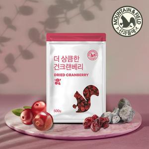 [산과들에] 건크랜베리 500g x 2봉 / 총 1kg 신선한 건과 건과일 간식 크랜베리