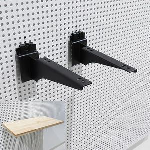 타공판 목재선반 날개 (블랙) (150~450mm) / 타공 철재 나무선반 받침대 매장 진열 수납 정리 DP