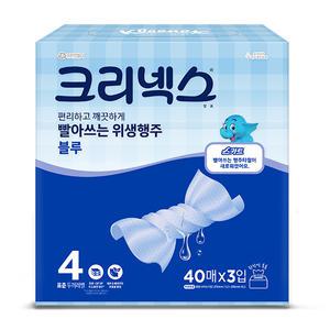 크리넥스 빨아쓰는 위생행주 블루, 40매, 3입, 1개