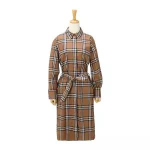 버버리 아이보리 체크 원피스 IVERY CHK  TAUPE BROWN  8084309