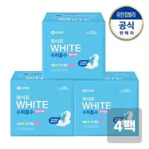 화이트 수퍼흡수 소 중 대 생리대 x4팩