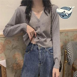 [피커]여성가을가디건 브이넥 크롭