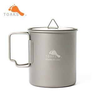 TOAKS 티타늄 냄비 POT-750 뚜껑과 접이식 손잡이가 있는 컵 초경량 야외 머그잔 캠핑 조리기구 750ml 103g