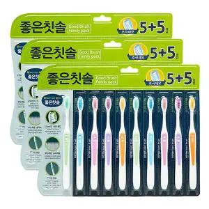 좋은칫솔 초극세모, 10개입, 3개
