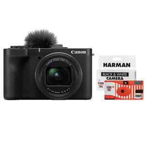 (컴온탑) 캐논 PowerShot V1 하이엔드 카메라 + 포토리뷰 감성 가득 흑백 일회용 카메라