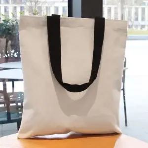 블랙끈 무지 에코백 캔버스가방 숄더백 35x40cm (WFHQ0MI)