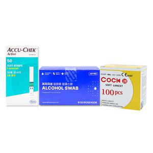 아큐첵 액티브 혈당검사지 + 콕란셋 28G 100개입 + SD 스탠다드 스왑