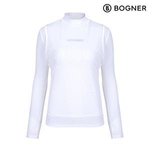 [보그너] 여성 긴팔 하이넥 레이어드 티셔츠 WHITE