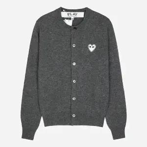 꼼데가르송 5S AX N061 051 3 화이트 하트 니트 가디건 그레이