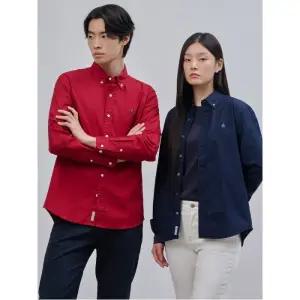 [빈폴멘] [Essential] 남녀공용 옥스퍼드 솔리드 셔츠  레드 (BC4764E056)