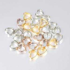 50pcs 하트 프레임 래핑 된 구슬 더블 Stright 구멍 스페이서 쥬얼리에 대 한 구슬 DIY 만들기