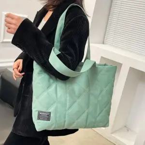 퀄팅 경량 쇼퍼백 에코백 베이직 가방 여성용 데일리 실용