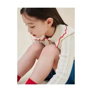 국내정품 빈폴키즈 BEANPOLE KIDS 여아 스칼럽 칼라 포인트 니트 스웨터 아이보리 BI5251G020 568814