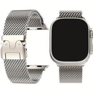 Apple watch Ultra 2 용 티타늄 밀라노 루프 49mm 시리즈 10 9 8 7 6 5 4 SE 46mm 42mm 41mm 45mm 44mm 38 40mm 스트랩 액세서리