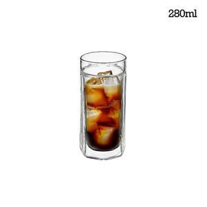 [FIIRN] 키데글라스 아메리카노 더블월 내열 유리 이중 컵 룽고 집들이 신혼 선물 280ml 크리스탈... 1개