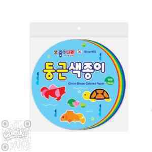 쇼달마켓 100매 둥근 색종이 10개 1세트 단면색종이