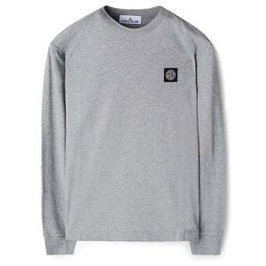 [스톤아일랜드]24FW 스톤 가슴패치 긴팔티 멜란지그레이 811522713